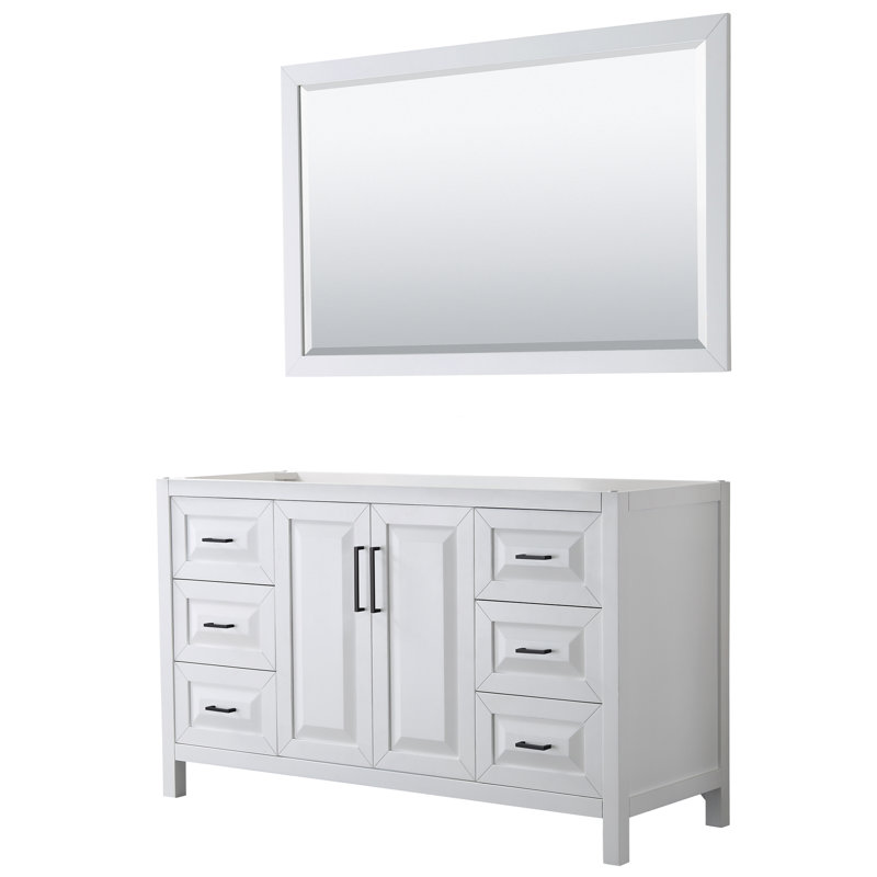 Daria 59'' W Single Bathroom Vanity Base, White/Matte Black