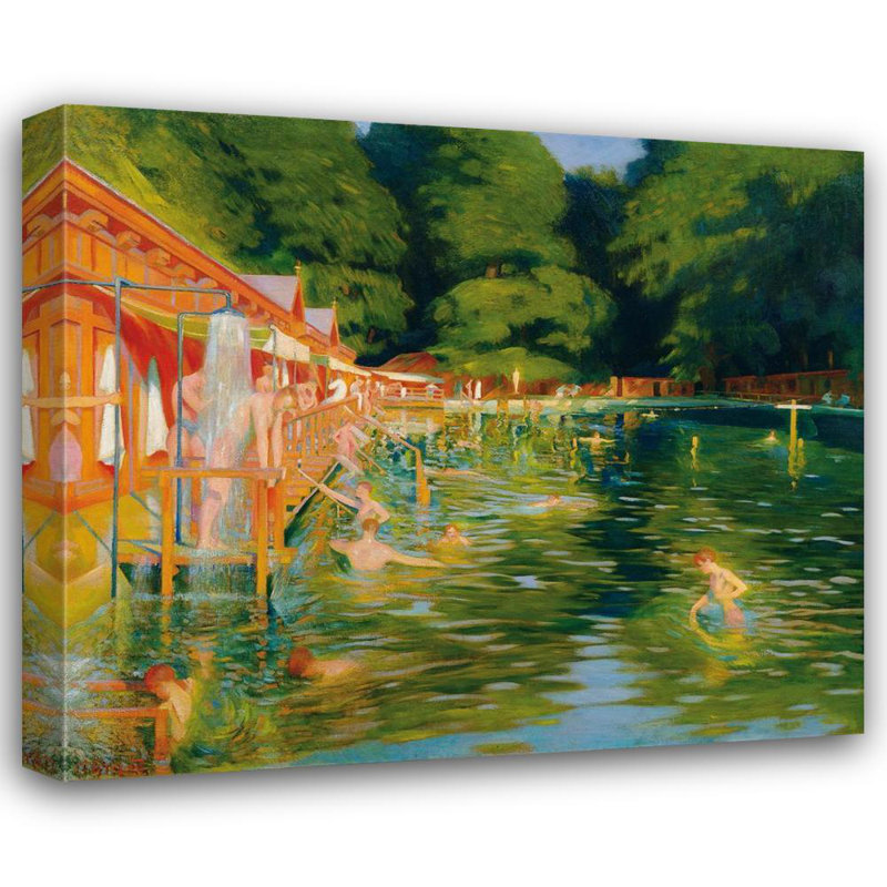 "Piscine" par Ludwig Ferdinand Graf - Art sur toile tendue avec châssis, H 24 po x l 17 po