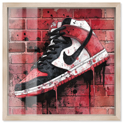 Sneaker Drip Wall Sports Art Shadowbox Print by Art Remedy