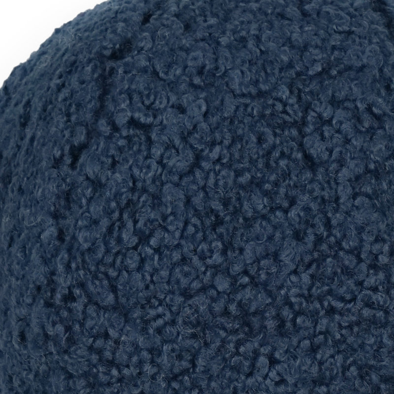 Poodle Ball Solid Colour Reversible Throw Pillow, Square 12", Navy