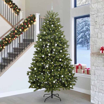 Artificial Christmas Tree with Stand Green PVC and Metal