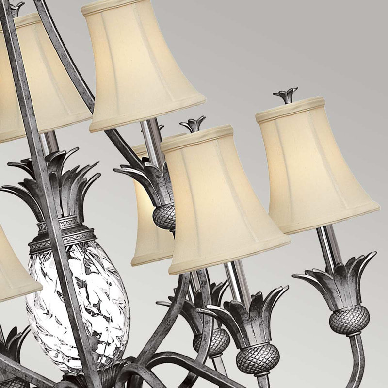 Bellville 10 - Light Shaded Chandelier, Polished Antique Nickel