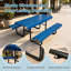 Tables de patio commerciales, bleu acier 72 x 73 x 31 pouces, pique-nique moderne