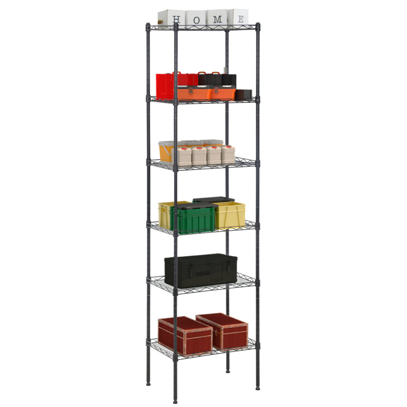 16.7'' W Metal Shelving Unit, Black