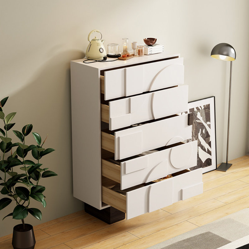 Armoire d'entrée en pin de style crème