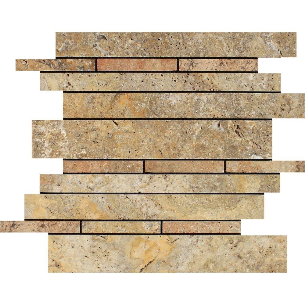 Stone & Tile Shoppe, Inc. Travertine Linear Mosaic Wall & Floor Tile ...