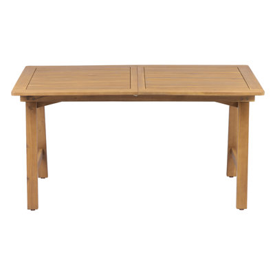 Extendable Acacia Wood Outdoor Dining Table, 59 to 78.74 Inch Rectangular Patio Table with Slatted Top, Weather-Resistant Wooden Expandable Table for