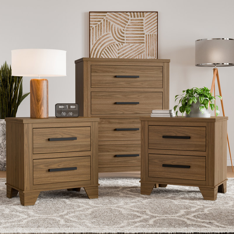  Ensemble de chambre à coucher 3 pièces Antibes Rowane (commode + 2 tables de chevet)