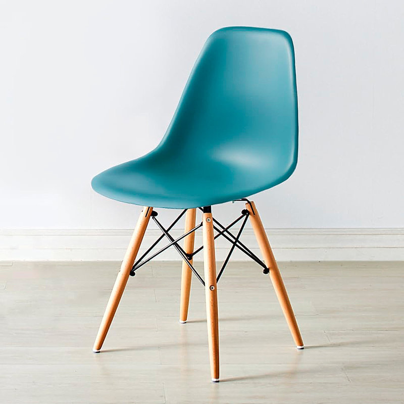 Wrenshall 17.7'' H Side Chair, Teal/Natural