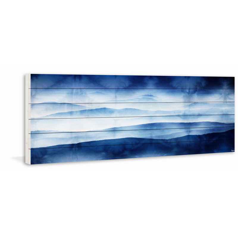 «Blue Mountains» par Parvez Taj, impression panoramique sur bois, H 10 po x l 30 po x 1,5 po