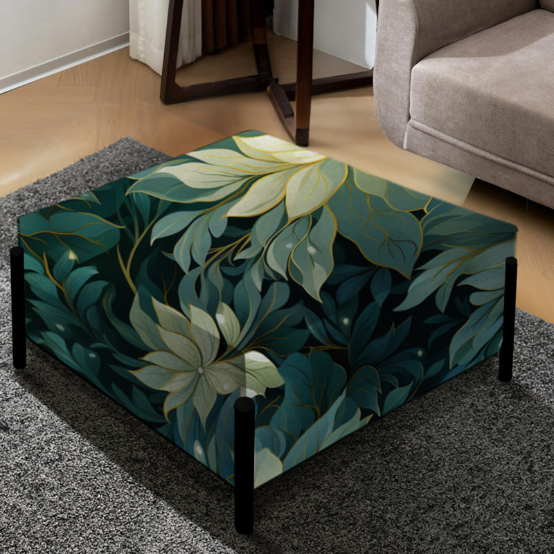 Grand repose-pieds carré Ethereal Tropical Camouflage I