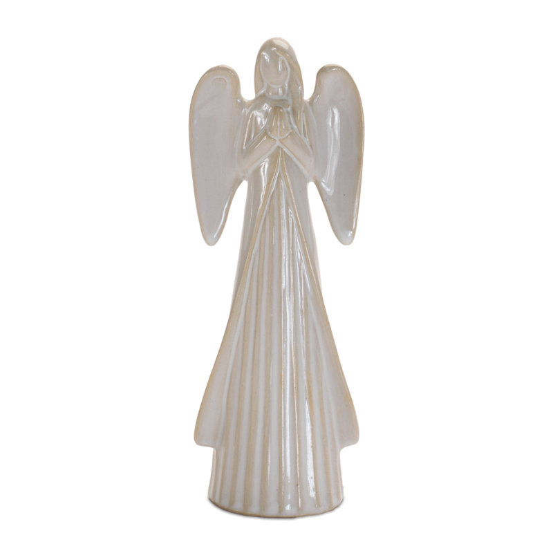 White Glazed Angel Figurines