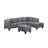 104.5" Upholstered Sofa,Chaise & Ottoman