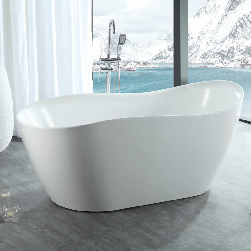 Morgan 67'' x 30.75'' Freestanding Soaking Acrylic Bathtub