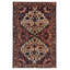 Tapis rouge unique en laine de style années 1990 4 pi 1 po x 6 pi 2 po Heimwald