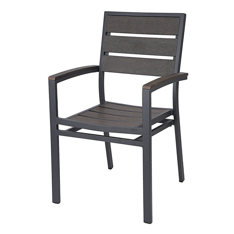 H&D Barnwood Aluminum Dining Arm Chair