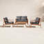 Ensemble de conversation pour patio 4 personnes en bois d'acacia avec coussins Davies