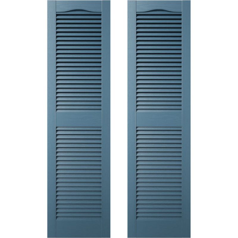 Paire de volets à auvent ouvert cathédrale standard, Bleu classique, 12", 60"