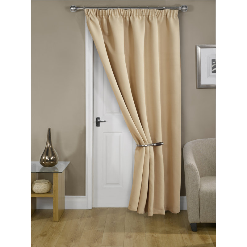 Cali Pencil Pleat Blackout Curtains, 168cm Width x 213cm Drop, Beige