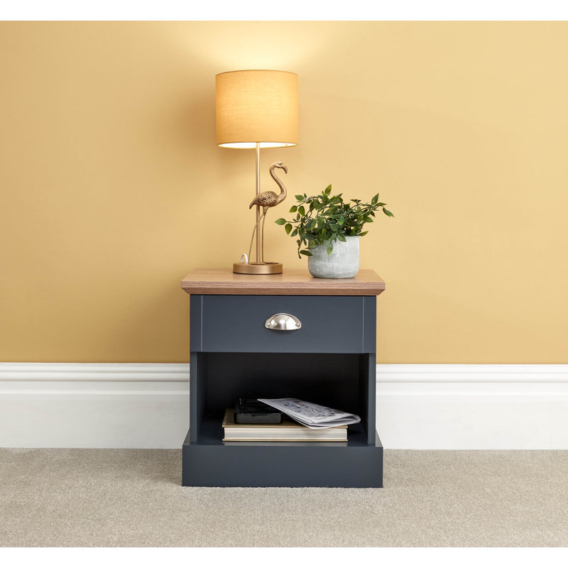 Brielle 45cm W Bedside Table, Slate Blue
