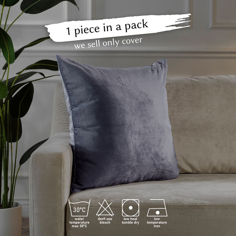 Housse de coussin en velours mat 1pc, Carré 26 po, Indépendant