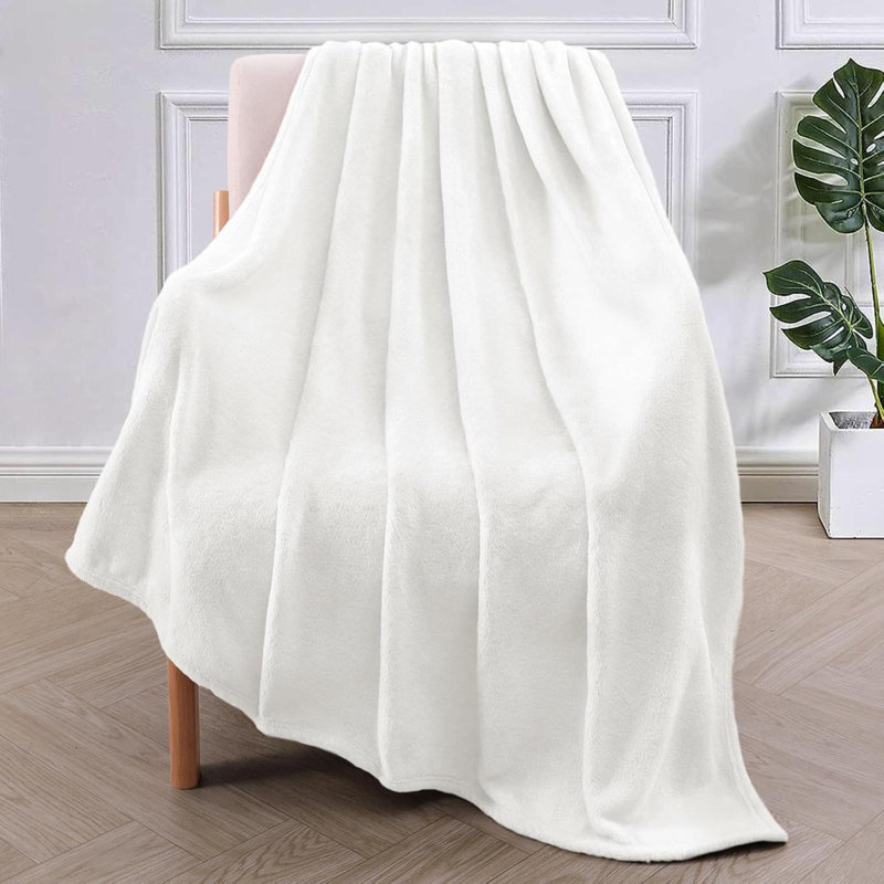 Très grand jeté en molleton pour canapé, canapé, couvertures super douces et chaudes 300 g / m², jeté pur toutes saisons, confortable, moelleux, léger, 50 po x 70 po