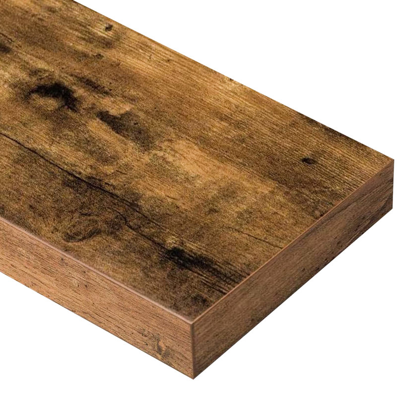 Étagère de salle de bain robuste polyvalente brun rustique - 16 po, fixation murale, de 2, au-dessus de la toilette, étagères de qualité, air