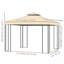 Moustiquaire en métal 10 x 10 pi pour jardin avec double toit et motifs d'arbres (beige)