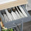 Chariot de cuisine à roulettes HOMcom, chariot de rangement utilitaire avec 4 paniers, tiroir, supports latéraux, roues pour salle à manger, gris foncé-82487482