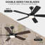 Ventilateur de plafond 52 pouces à 5 pales avec lumières et télécommande-576896128