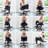 VIVO Black Cross Legged Chair with Wheels