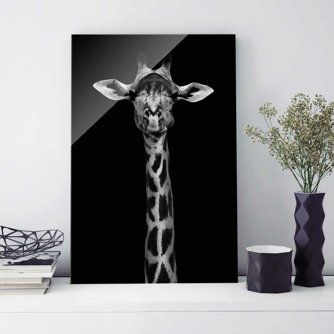 Glasbild Giraffe Portrait