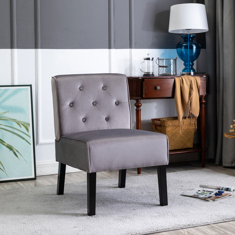 Fauteuil d'appoint 53 po Reese, Velours gris