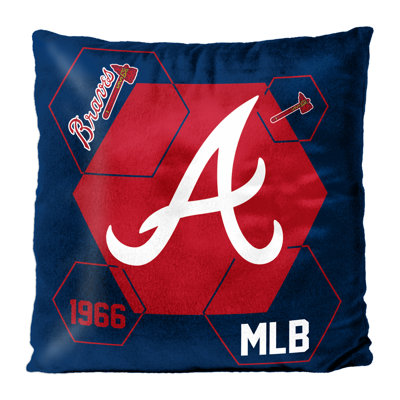 Northwest Mlb Atlanta Braves Connector Velvet Reverse Pillow, Baseball Fan Decor, 16x16 Inches