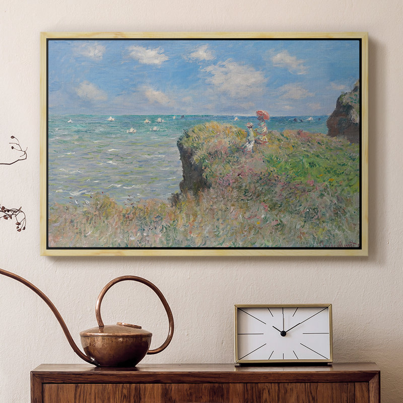 The Cliff Walk at Pourville, 1882 - Claude Monet, toile tendue avec châssis, 16 x 24, Naturel