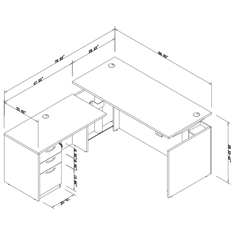 Height Adjustable L-Shaped Standing Desk