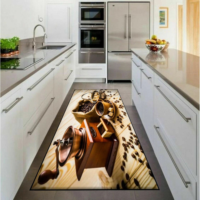 3D Fruit Kitchen Mat – Washable Non-Slip Runner Rug – Door Mat with Rubber Backing – Polypropylene, 50cm W x 150cm L