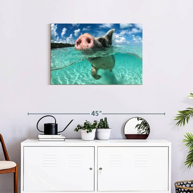 Brampt Swimming Pig, 34" H x 51" W
