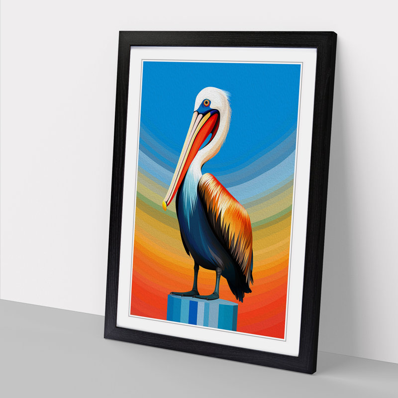 Pelican Op - Framed Print, Black Framed, 64cm H x 46cm W x 2cm D