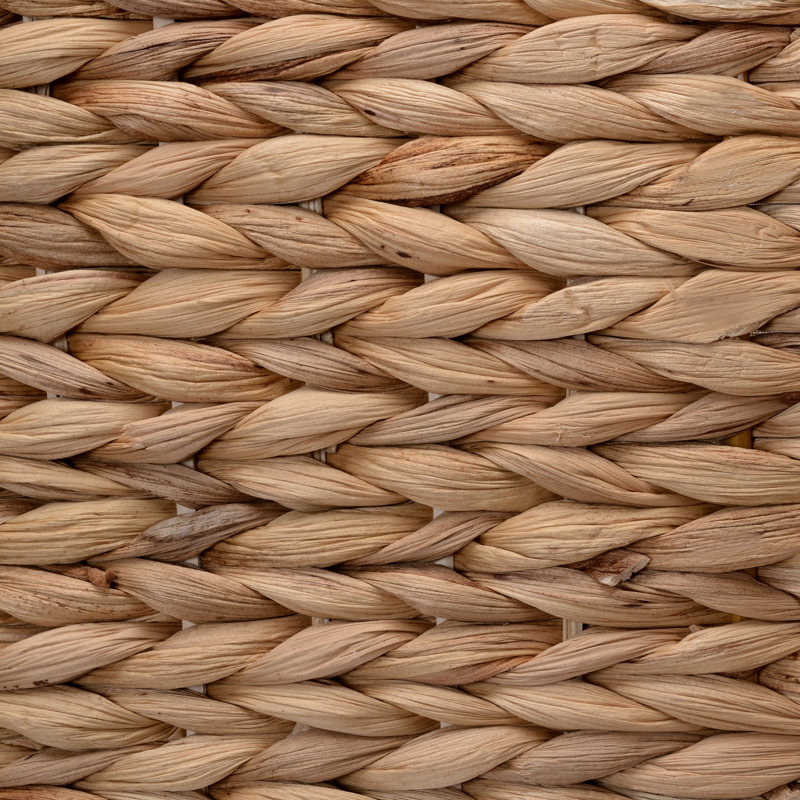 DTX Intl Handmade Wicker Laundry Hampers - Set of 2 Water Hyacinth Storage Baskets with Integrated Handles, Removable Liners, and Lids