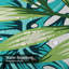Rideau de douche bleu à motif de feuilles de palmier tropicales bleu sarcelle avec 12 crochets-2136924219