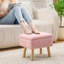 Petit tabouret d'appoint avec repose-pieds en bois-1303797747