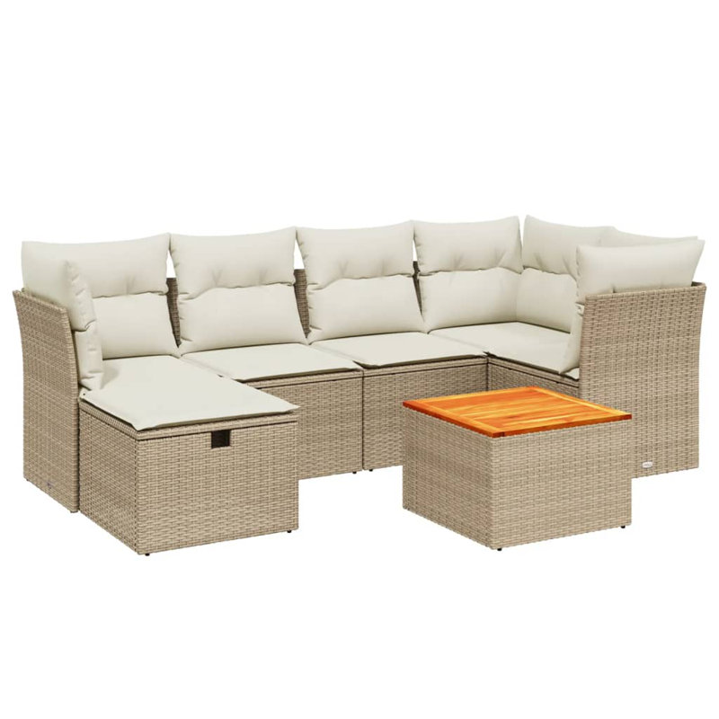 Ensemble de canapé de jardin modulaire en rotin PE 7 pièces Vidaxl