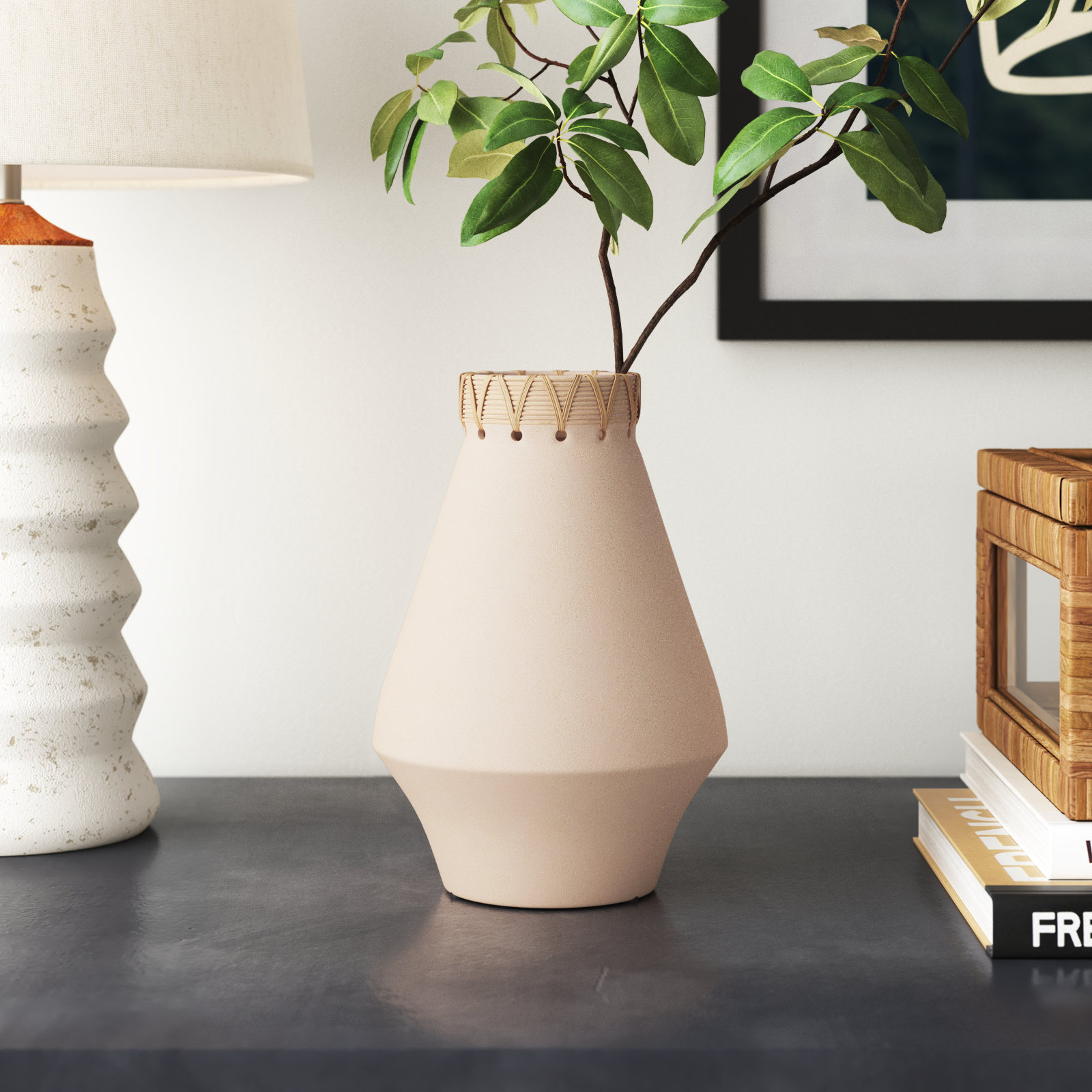 Elsye Table Vase, Ivory/Beige