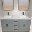 60 po Dosseret de meuble-lavabo en pierre d'ingénierie 4 po Éclaboussure de meuble-lavabo blanc Carrara
