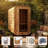 DUTHSS 2 Person Outdoor Cube Sauna Canadian Cedar 220V/4.5KW Electric Stove Barrel Sauna for Home-121141927