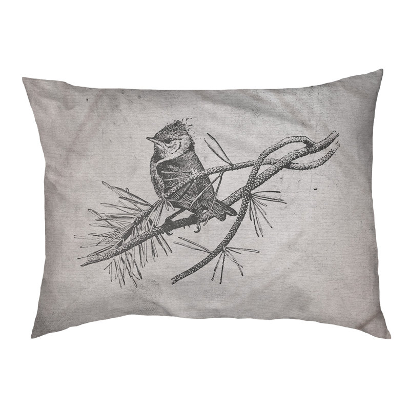 Coussin stylisé oiseau Burien, Marron foncé, L 42 po x l 52 po