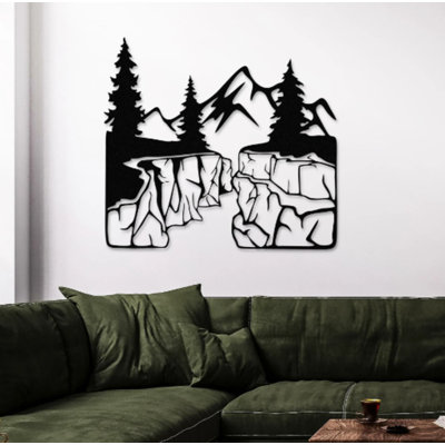 Mountain And Nature Metal Wall Painting