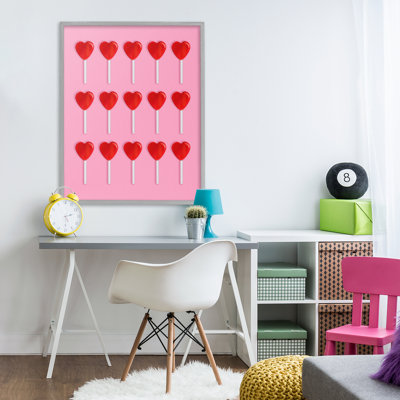 Giclée encadrée de la collection Heart Lollipops, conception par Lish Creative