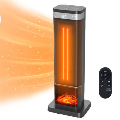 Electric Space Heater, 1500W Ptc Ceramic Heaters Indoor With Remote, 7Portable Heaters With Thermostat, Fast Safety Heat For Office Bedroom Home